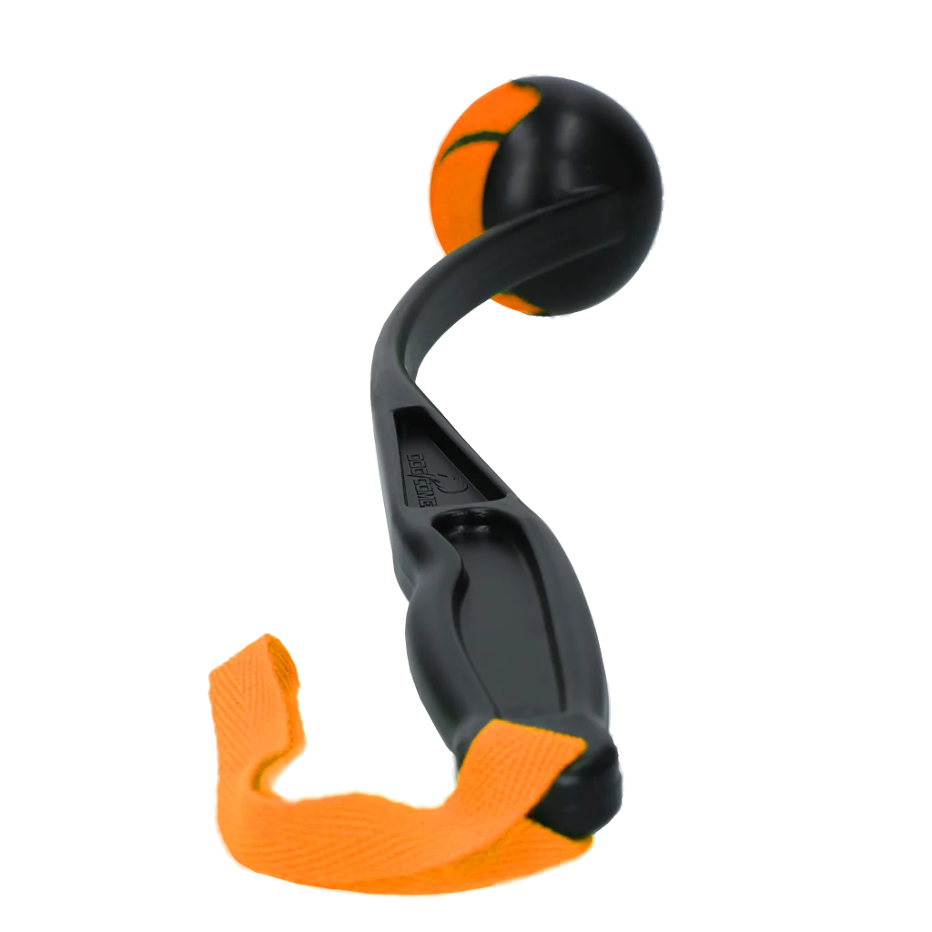 Aruncător de mingi pentru câini, cu minge de tenis M, 48 cm, portocaliu – Dog Comets Launcher - imagine 3