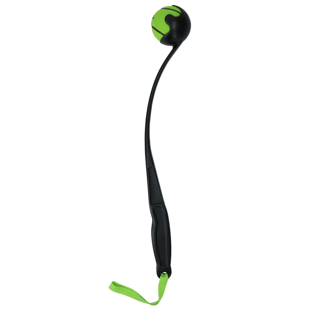 Lansator de mingi pentru câini cu minge de tenis M, 48 cm, verde – Dog Comets Launcher - imagine 2