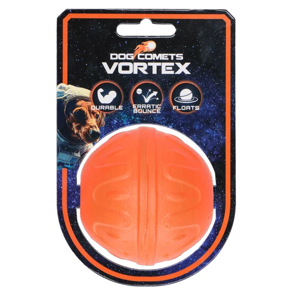 Minge pentru câini cu săritură imprevizibilă, plutitoare, portocalie – Dog Comets Vortex