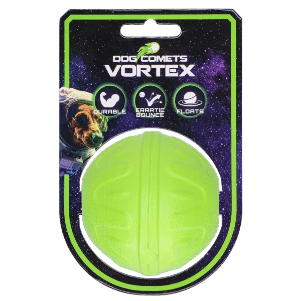 Minge pentru câini cu ricoșeu imprevizibil, plutitoare, verde – Dog Comets Vortex