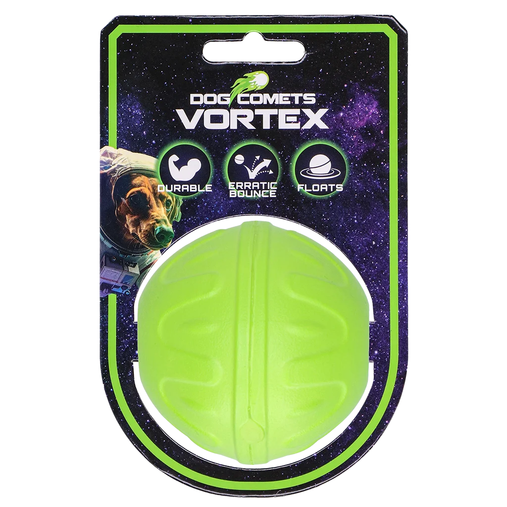 Minge pentru câini cu ricoșeu imprevizibil, plutitoare, verde – Dog Comets Vortex - imagine 1