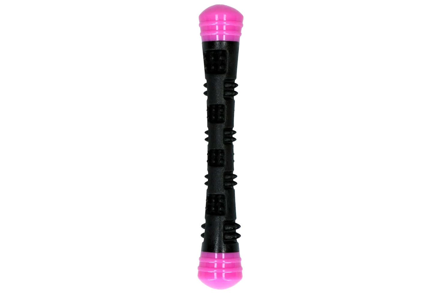 Băț de aport din cauciuc cu chițăitoare, S 23 cm, roz – Dog Comets Meteor - imagine 3