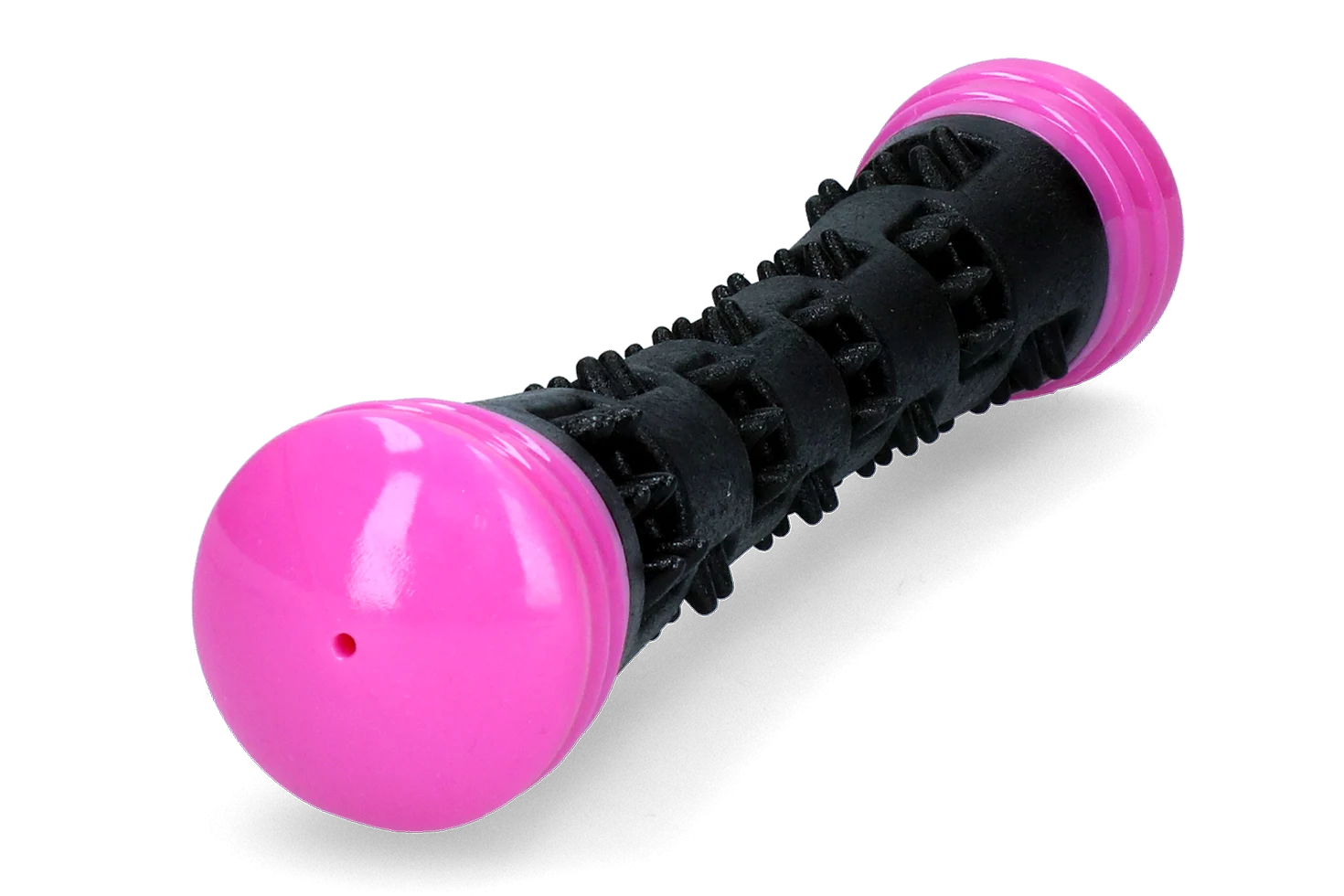 Băț de aport din cauciuc cu chițăitoare, S 23 cm, roz – Dog Comets Meteor - imagine 4