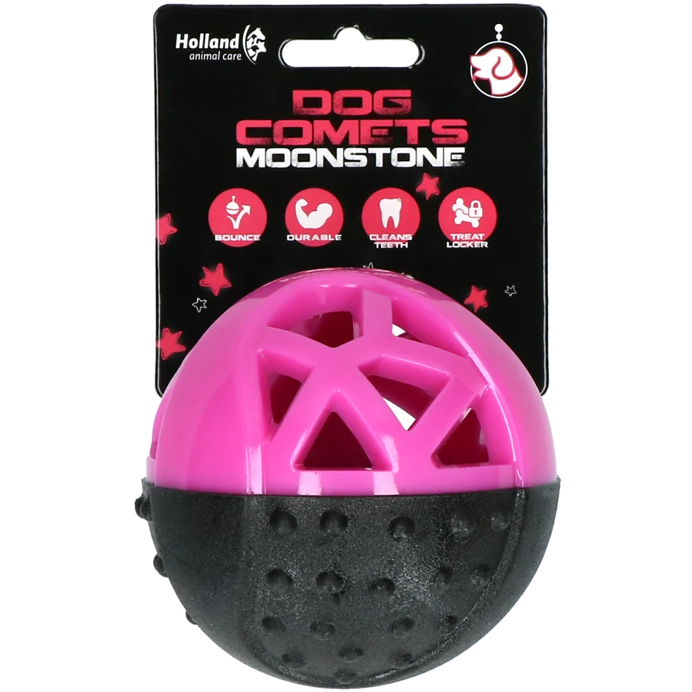 Minge pentru recompense din cauciuc, cu piuitor, roz – Dog Comets Moonstone - imagine 1
