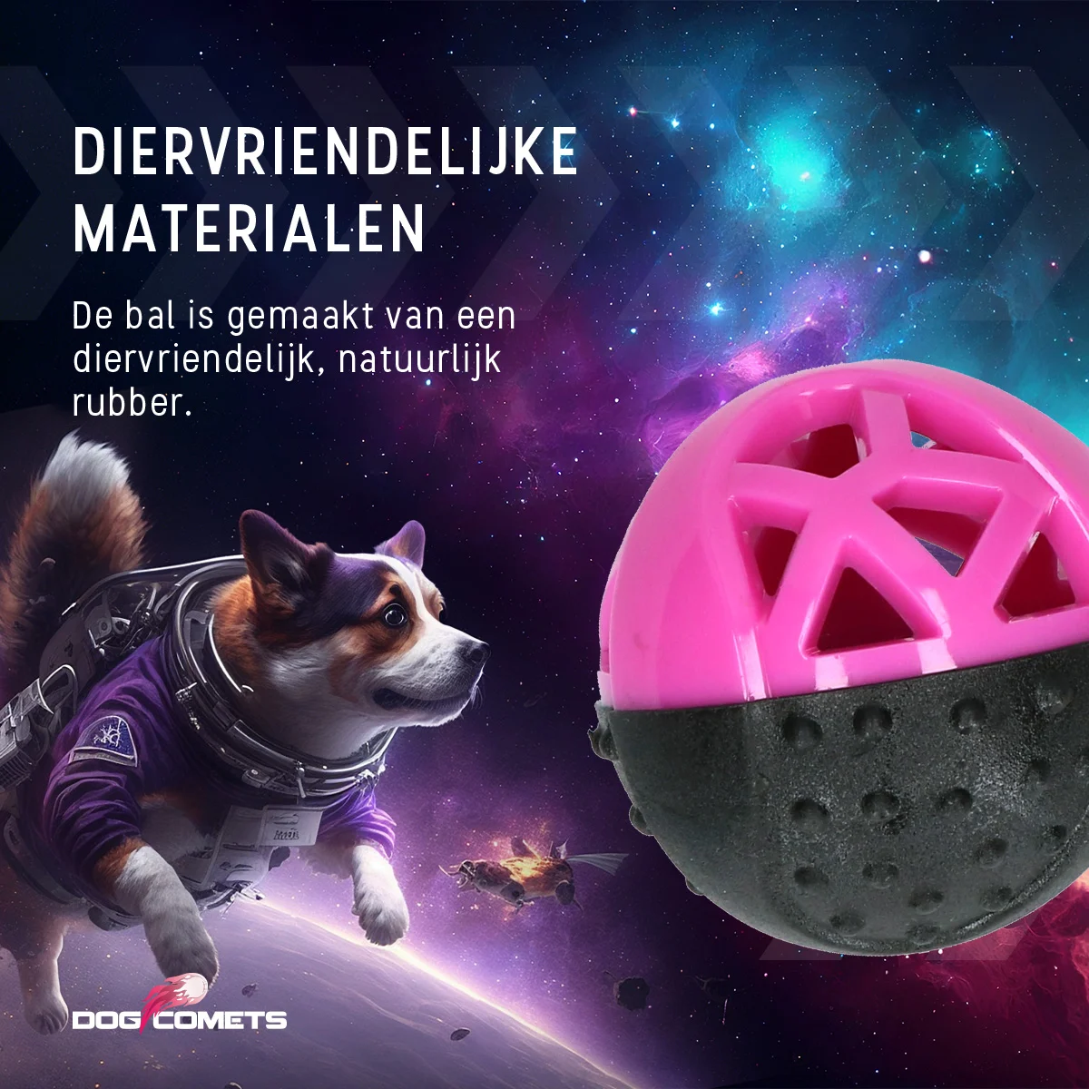 Minge pentru recompense din cauciuc, cu piuitor, roz – Dog Comets Moonstone - imagine 6