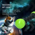 Băț de aport din cauciuc cu chițăitoare, S 23 cm, verde – Dog Comets Meteor - imagine 5