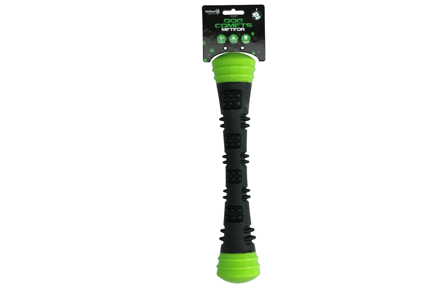 Băț de aport din cauciuc cu chițăitoare L, 32 cm, verde – Dog Comets Meteor - imagine 1
