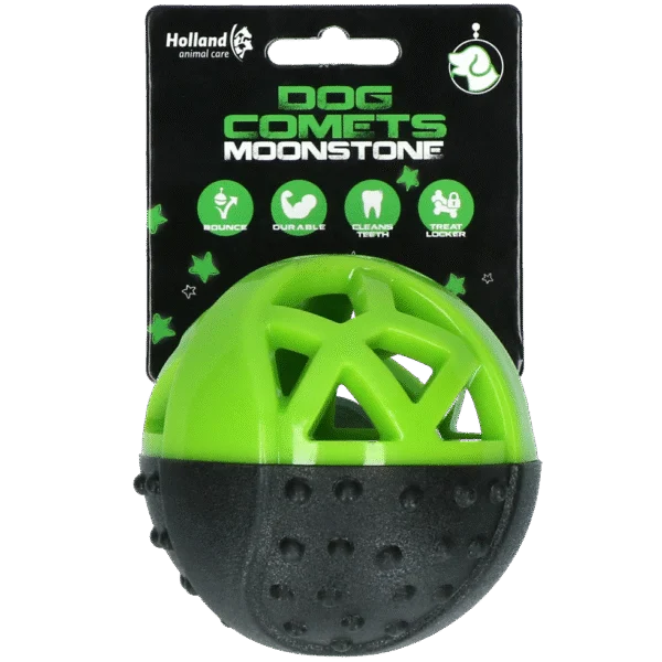 Minge din cauciuc pentru recompense, cu piuitor, verde – Dog Comets Moonstone