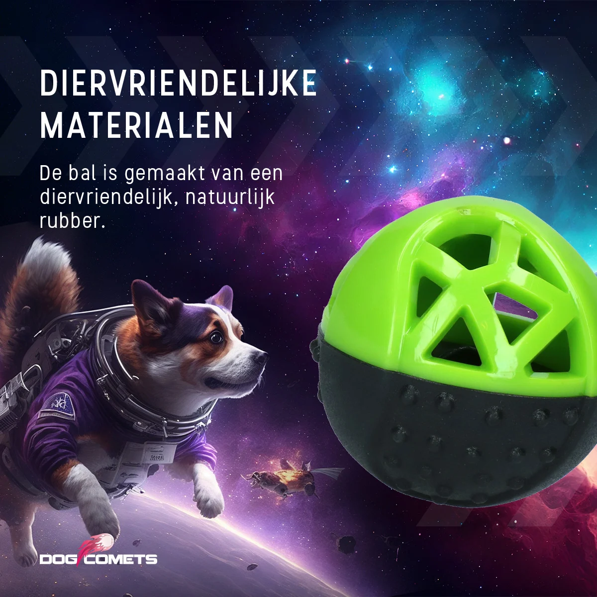 Minge din cauciuc pentru recompense, cu piuitor, verde – Dog Comets Moonstone - imagine 6