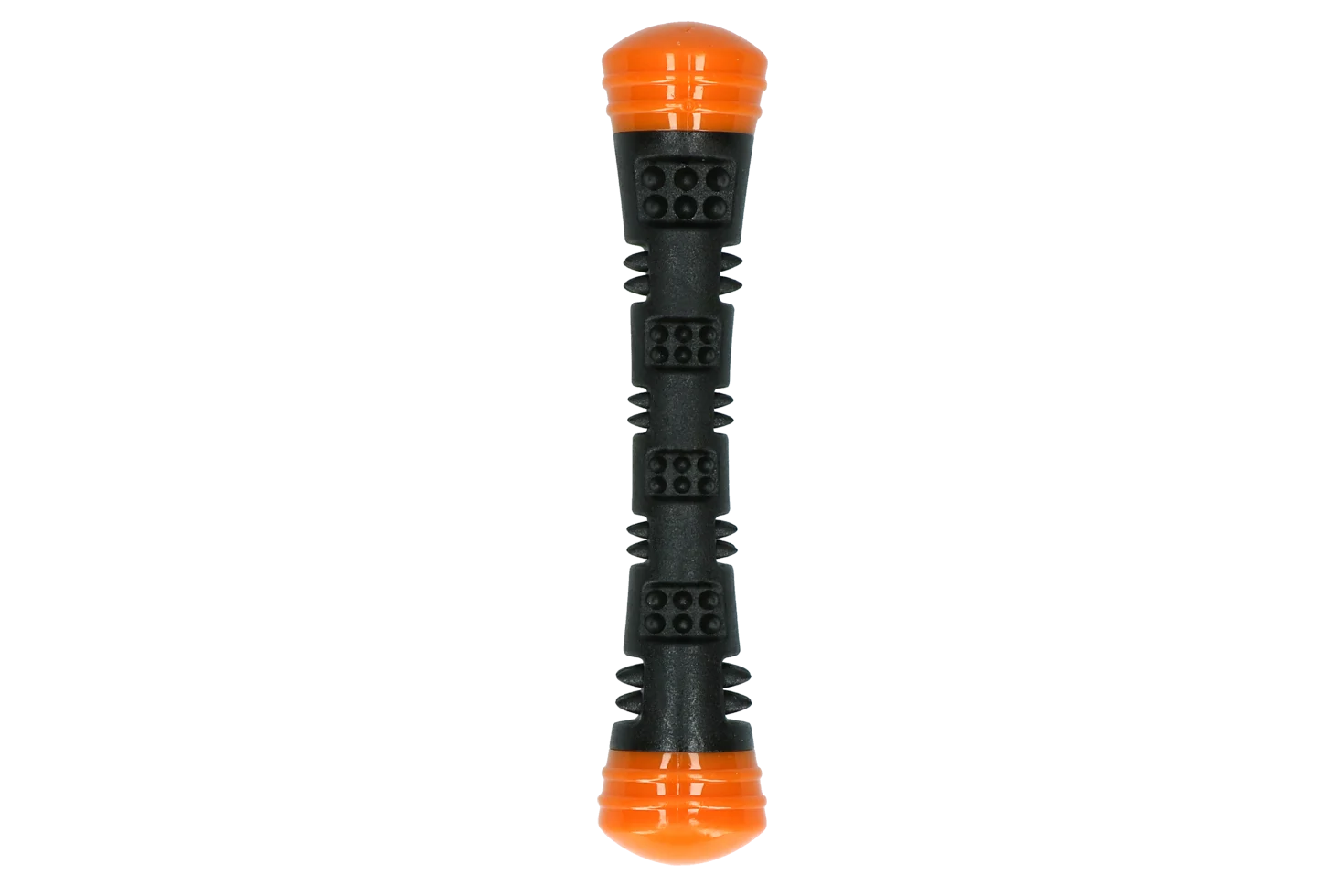 Băț de aport din cauciuc cu piuitoare, S 23 cm, portocaliu – Dog Comets Meteor - imagine 3