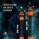 Băț de aport din cauciuc cu piuitoare, S 23 cm, portocaliu – Dog Comets Meteor - imagine 5