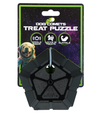 Minge puzzle pentru câini, cu părți rotative și sunet chicotitor – Dog Comets Treat Puzzle