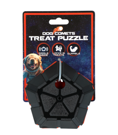 Minge puzzle pentru câini, cu părți rotative și sunet chicotitor – Dog Comets Treat Puzzle