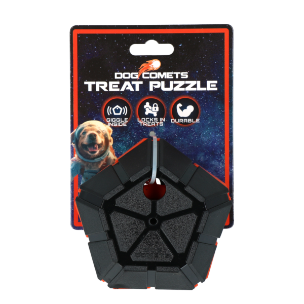 Minge puzzle pentru câini, cu părți rotative și sunet chicotitor – Dog Comets Treat Puzzle