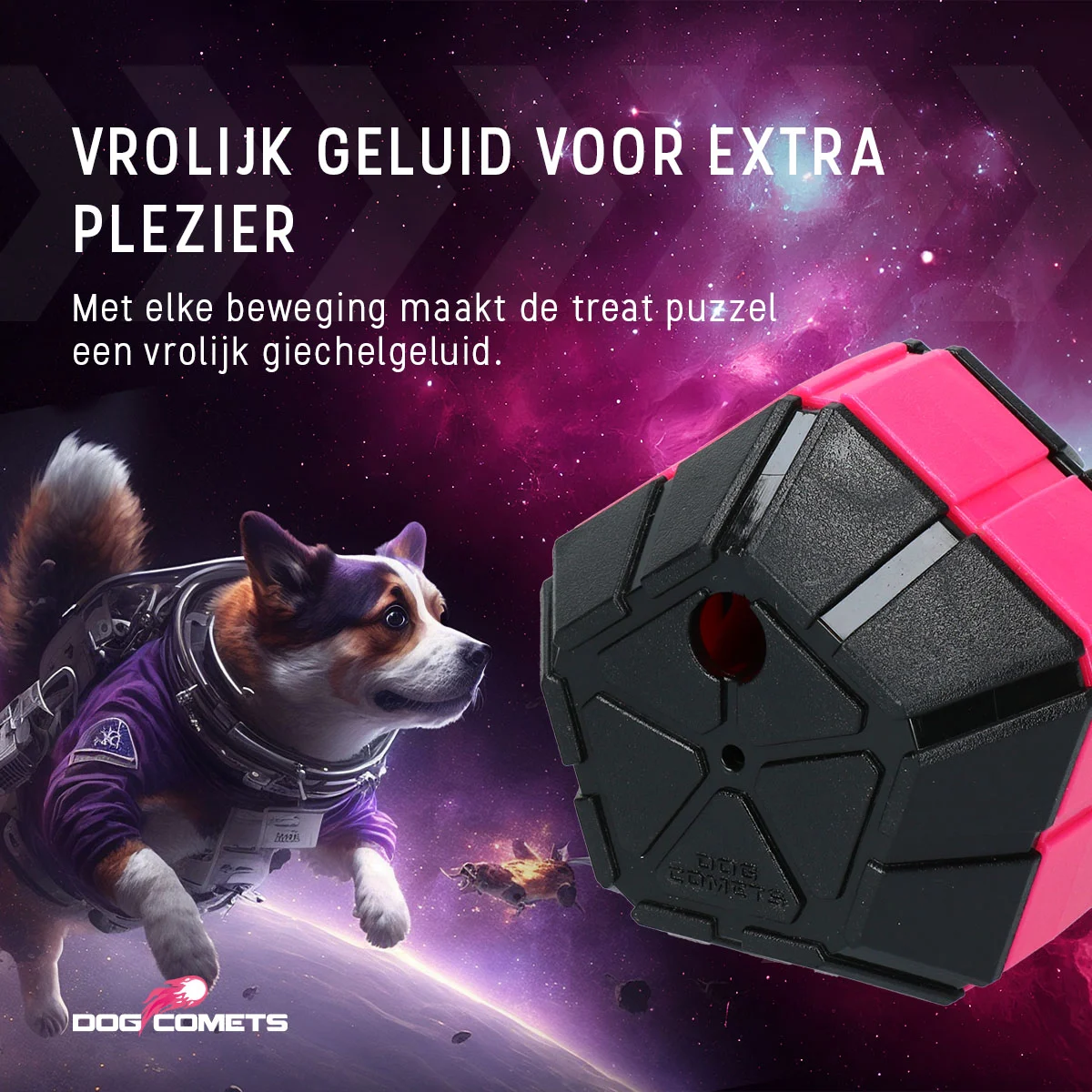 Minge puzzle pentru câini cu părți rotative – Dog Comets Treat Puzzle - imagine 5