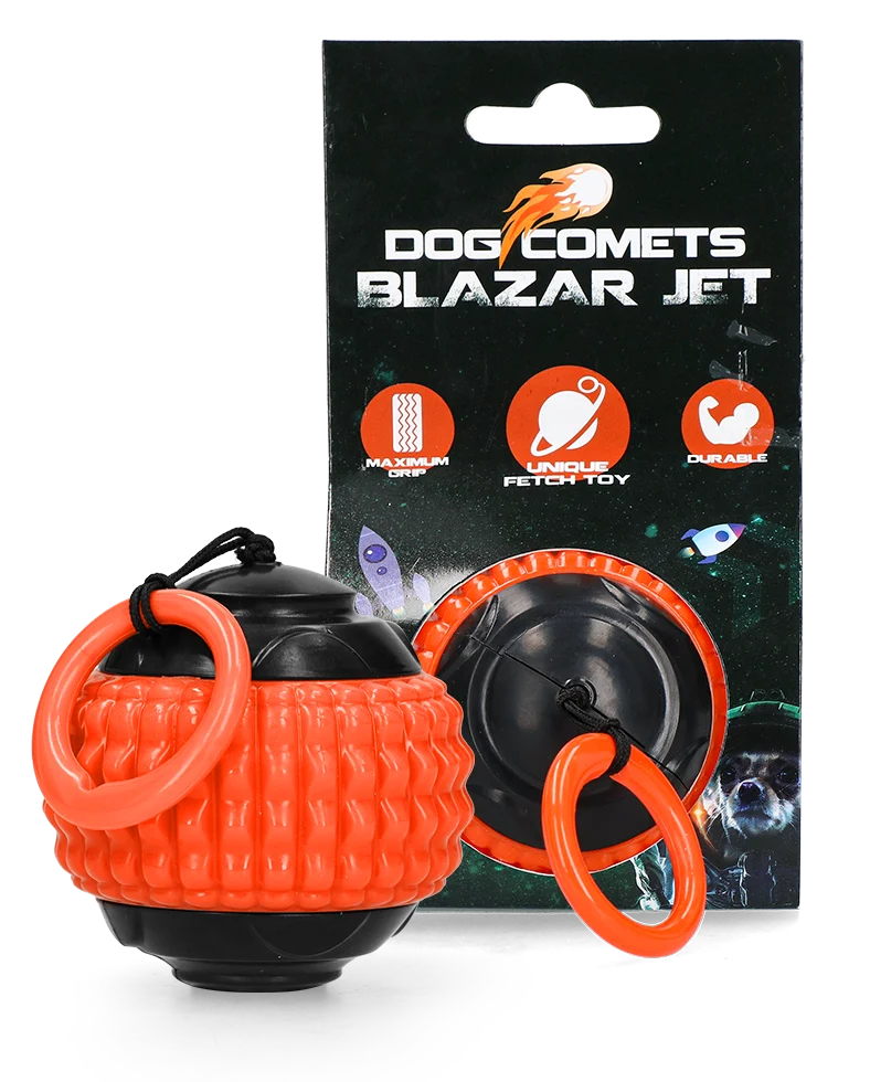 Minge pentru câini cu șnur retractabil, portocalie – Dog Comets Blazar Jet - imagine 1