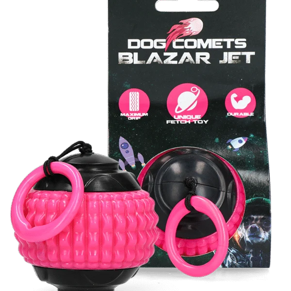 Minge pentru câini cu șnur retractabil roz – Dog Comets Blazar Jet