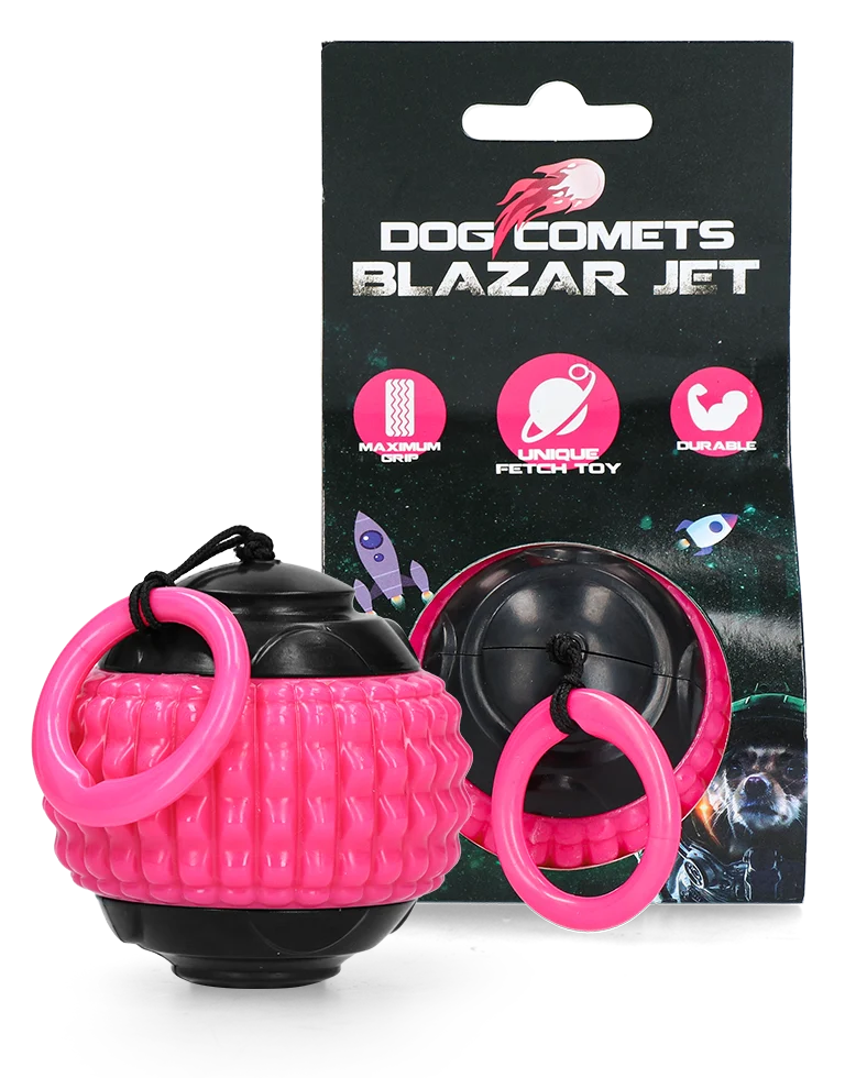 Minge pentru câini cu șnur retractabil roz – Dog Comets Blazar Jet - imagine 1