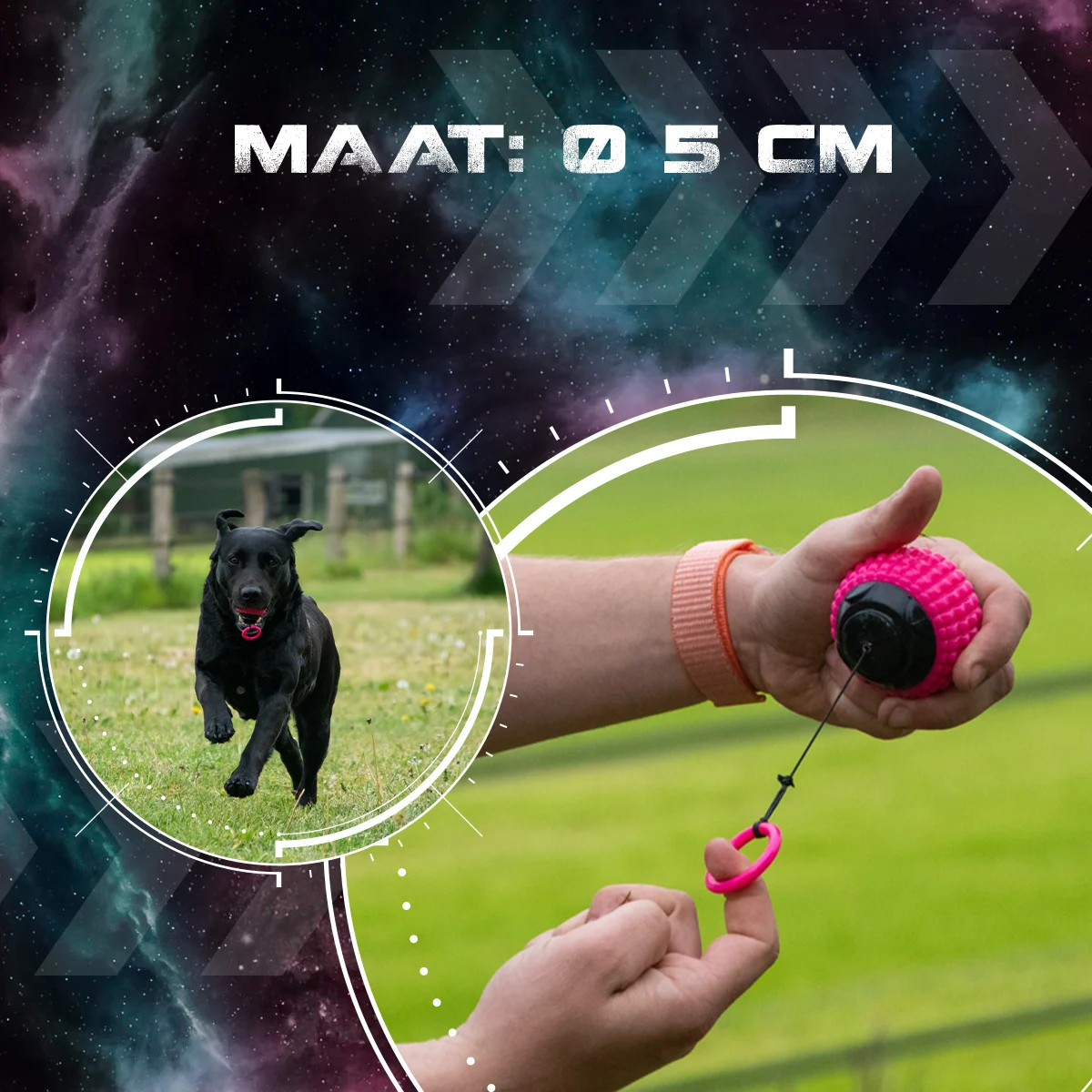 Minge pentru câini cu șnur retractabil roz – Dog Comets Blazar Jet - imagine 5