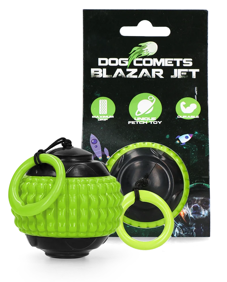 Minge pentru câini cu șnur retractabil, verde – Dog Comets Blazar Jet - imagine 1