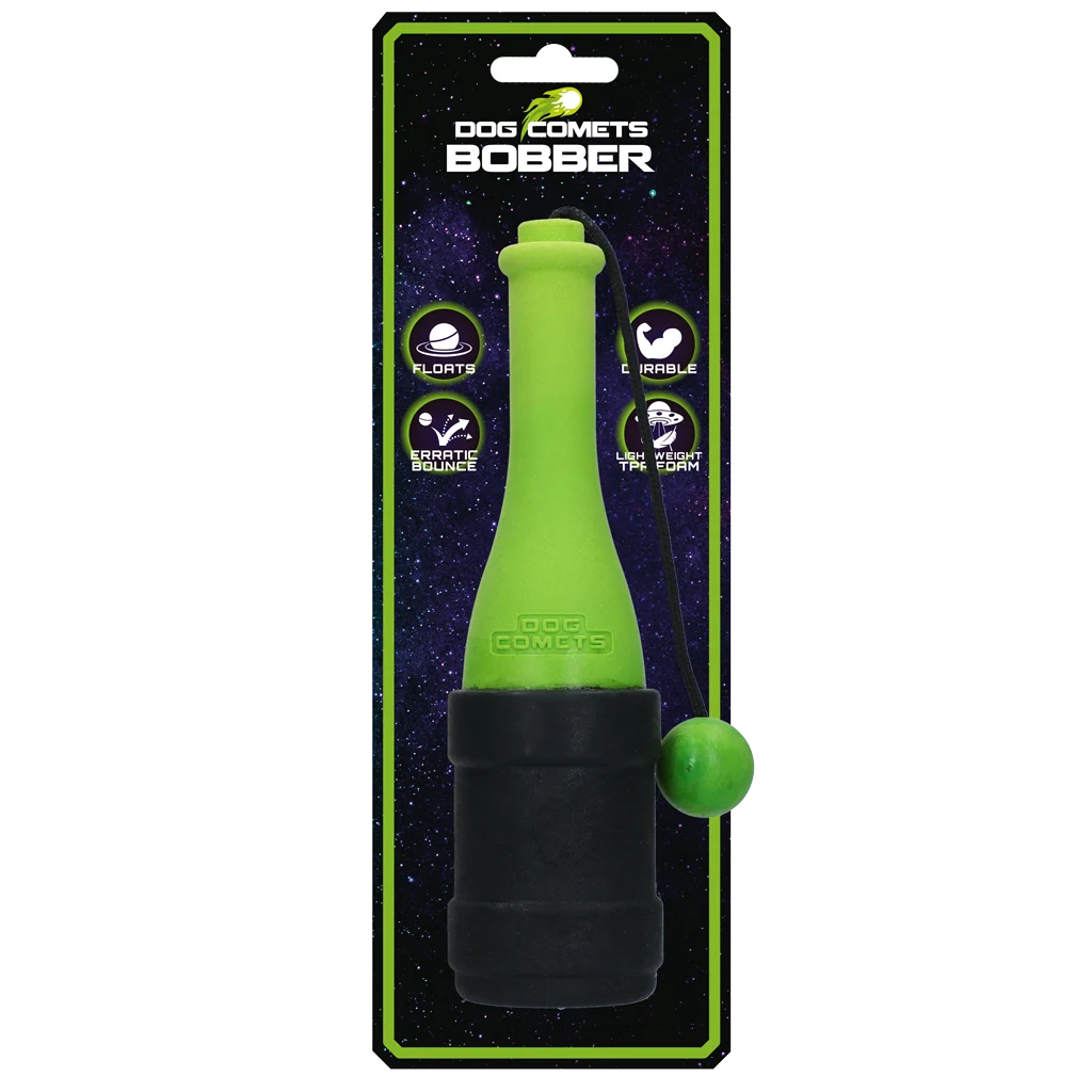 Jucărie de aport cu șnur pentru apă, 23 cm, Verde – Dog Comets Bobber - imagine 1