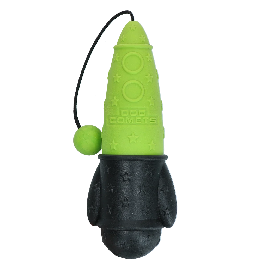 Jucărie de aport cu șnur, plutitoare, Ø 65 x 235 mm, verde – Dog Comets Bobber Rocket - imagine 2