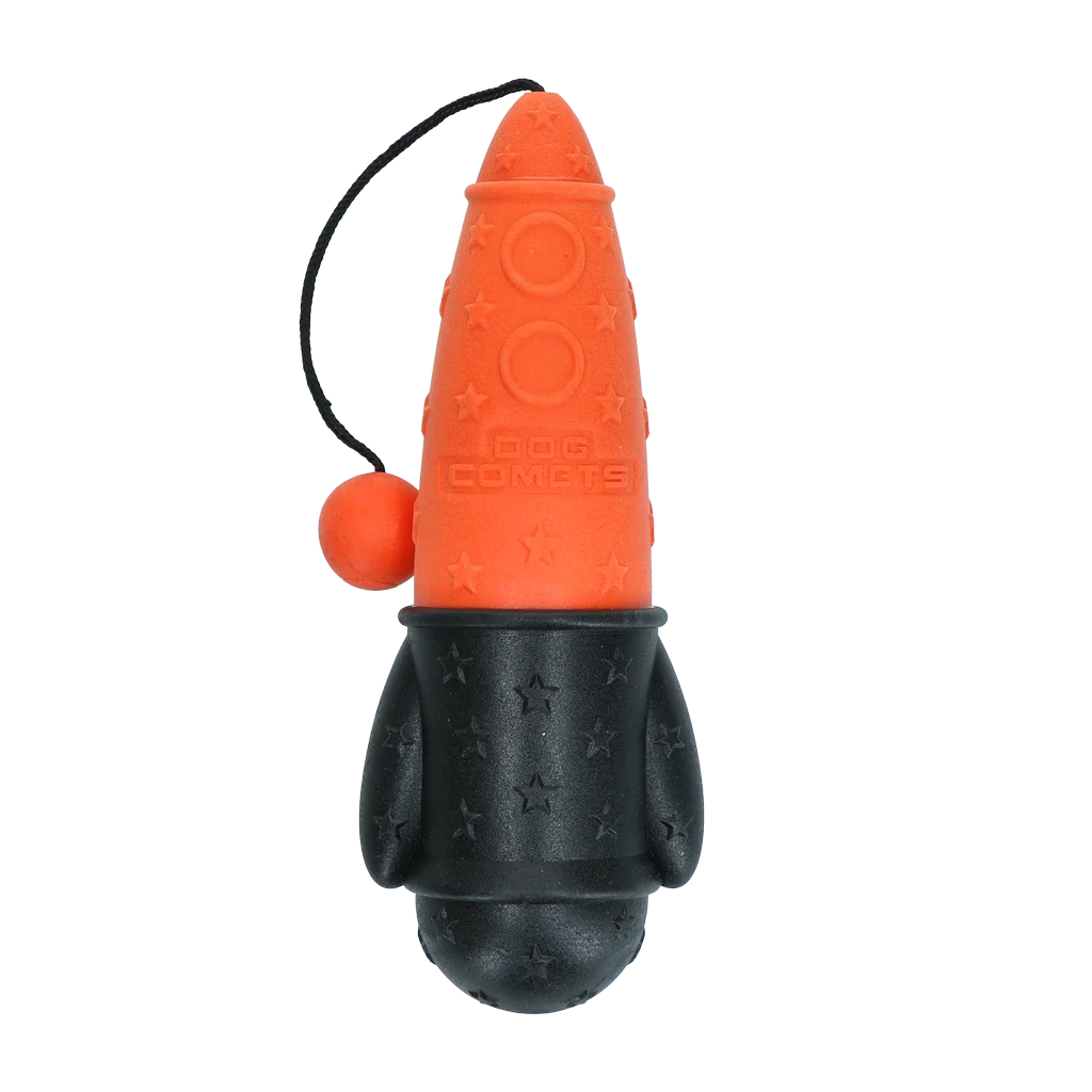 Jucărie de aport cu șnur, plutitoare, Ø 65 x 235 mm, portocalie – Dog Comets Bobber Rocket - imagine 2