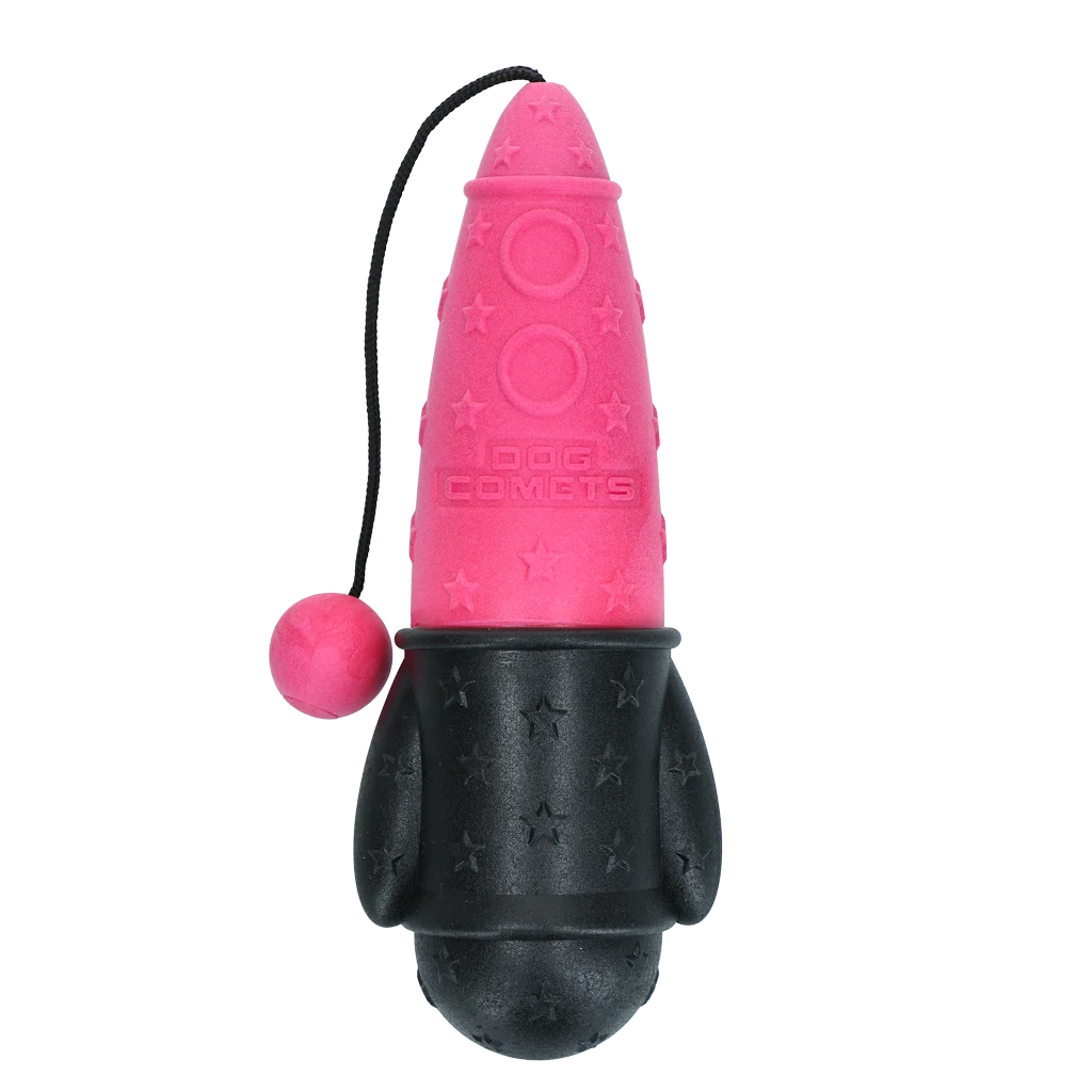 Jucărie de aport cu șnur, plutitoare, Ø 65 x 235 mm, Roz – Dog Comets Bobber Rocket - imagine 2