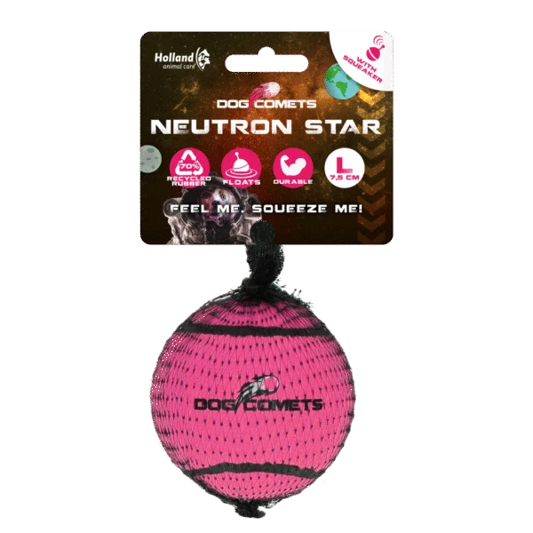 Minge de tenis cu piuitor și margine din cauciuc, roz L, 7,5 cm – Dog Comets Neutron Star