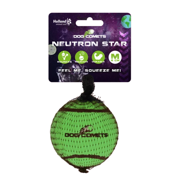 Minge de tenis cu fluierător și margine de cauciuc, verde, M, 6 cm – Dog Comets Neutron Star