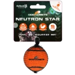 Minge de tenis pentru câini cu chițăitoare S, Ø 5 cm, portocalie – Dog Comets Neutron Star