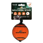 Minge de tenis cu chițăitoare și margine de cauciuc, portocalie L, 7,5 cm – Dog Comets Neutron Star