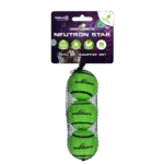 Minge de tenis pentru câini cu chiuitoare S, Ø 5 cm, verde, 3 bucăți – Dog Comets Neutron Star