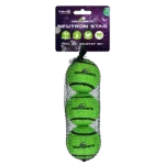 Minge de tenis pentru câini cu chiuitoare M, Ø 6 cm, verde, 3 bucăți – Dog Comets Neutron Star