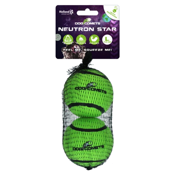 Minge de tenis cu piuitor și bordură de cauciuc, verde L, 7,5 cm, 2 bucăți – Dog Comets Neutron Star