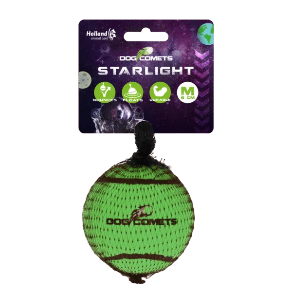 Minge de tenis pentru câini, plutitoare, Ø 6 cm, verde – Dog Comets Starlight