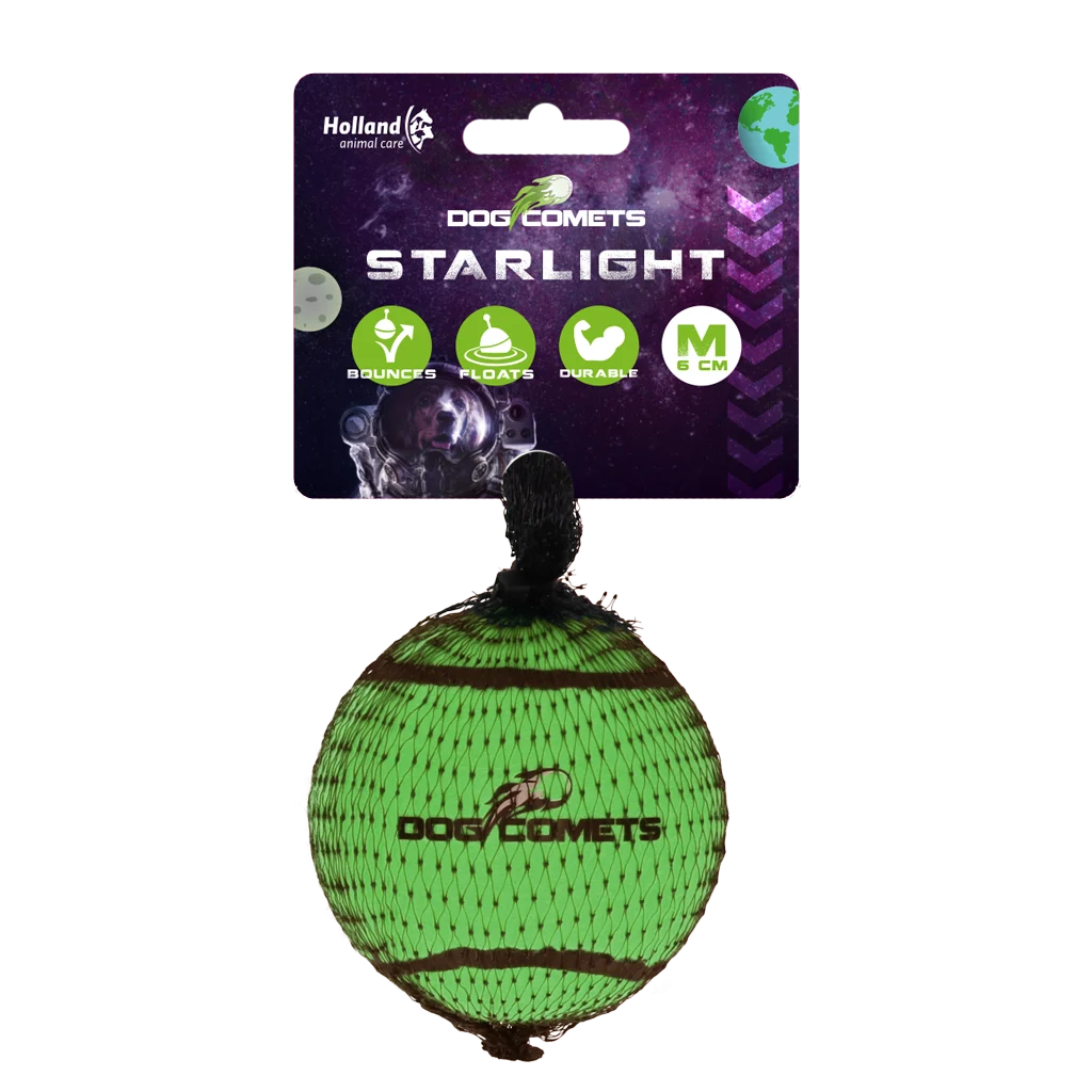 Minge de tenis pentru câini, plutitoare, Ø 6 cm, verde – Dog Comets Starlight - imagine 1
