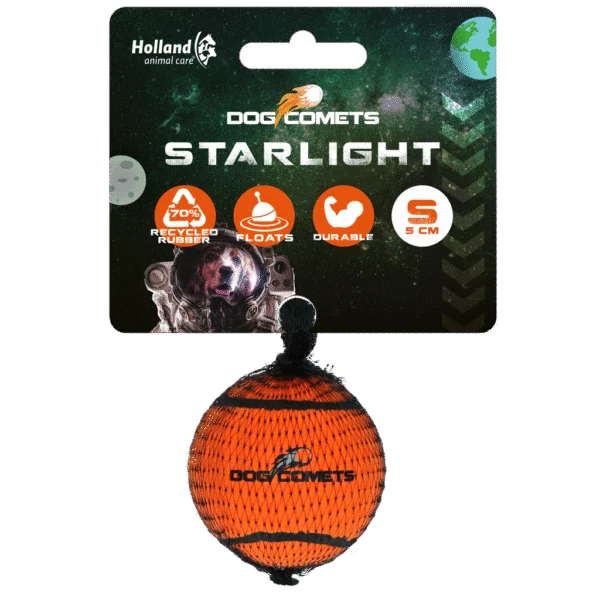 Minge de tenis pentru câini, plutitoare, portocalie S, Ø 5 cm – Dog Comets Starlight