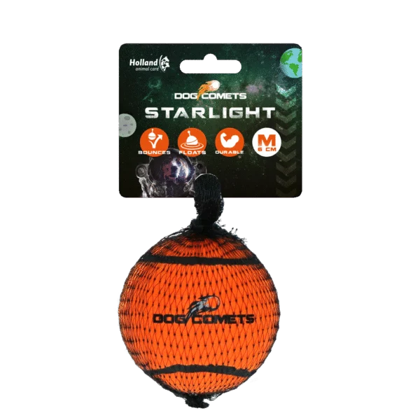 Minge de tenis pentru câini, plutitoare, Ø 6 cm, portocalie – Dog Comets Starlight