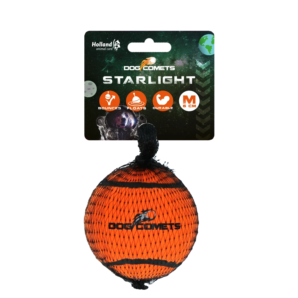 Minge de tenis pentru câini, plutitoare, Ø 6 cm, portocalie – Dog Comets Starlight - imagine 1