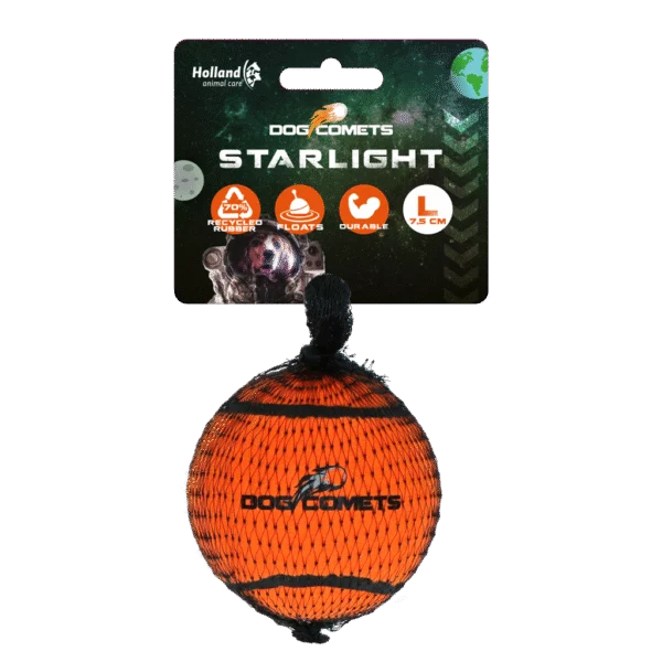 Minge de tenis pentru câini, plutitoare, Ø 7,5 cm, portocalie – Dog Comets Starlight