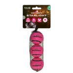 Minge de tenis pentru câini, plutitoare, roz S, Ø 5 cm, 3 bucăți – Dog Comets Starlight