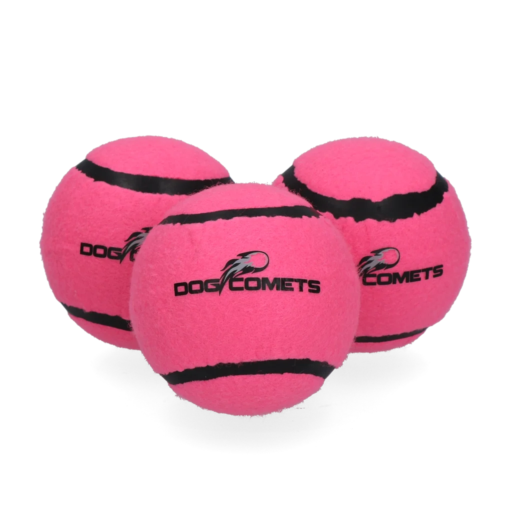 Minge de tenis pentru câini, plutitoare, Ø 6 cm, roz, 3 bucăți – Dog Comets Starlight - imagine 2