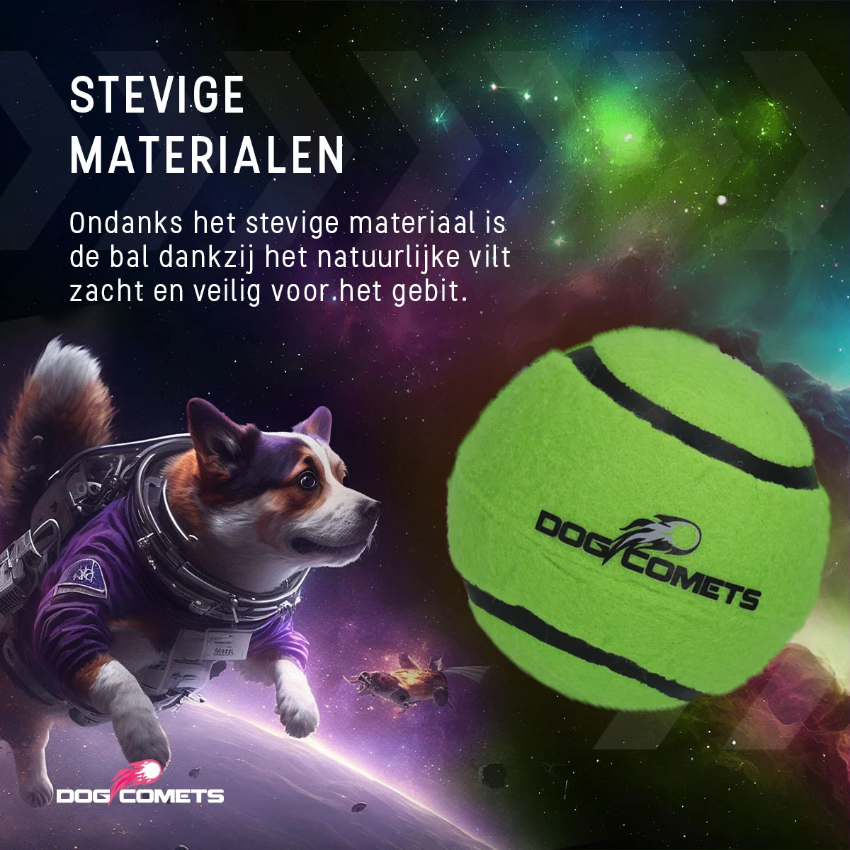 Minge de tenis pentru câini, plutitoare, verde S, Ø 5 cm, 3 bucăți – Dog Comets Starlight - imagine 3