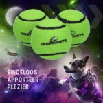 Minge de tenis pentru câini, plutitoare, Ø 5 cm, verde – Dog Comets Starlight - imagine 5