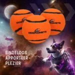 Minge de tenis plutitoare pentru câini, Ø 7,5 cm, portocalie, 2 bucăți – Dog Comets Starlight - imagine 5