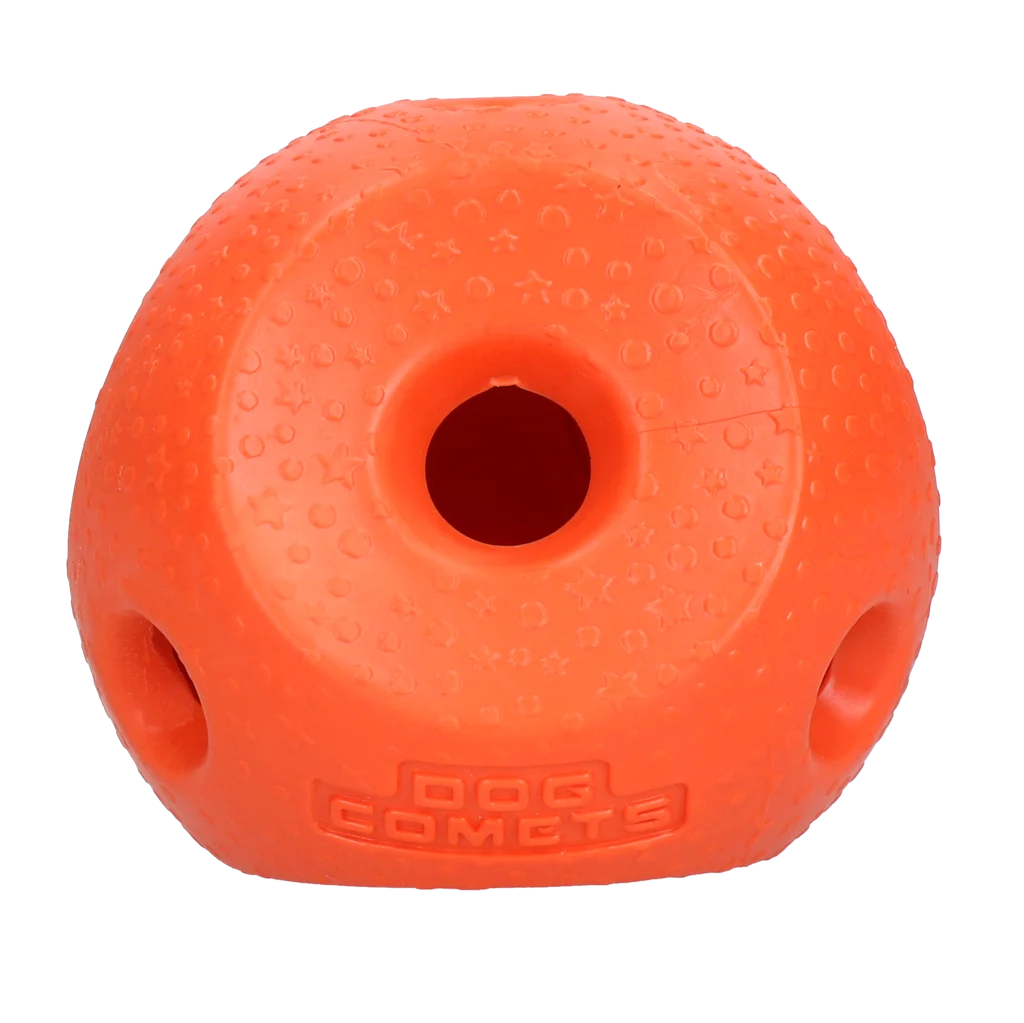 COME085B2.png Minge pentru recompense pentru câini din cauciuc TPR, portocalie – Dog Comets Treat Lock Ball - imagine 1