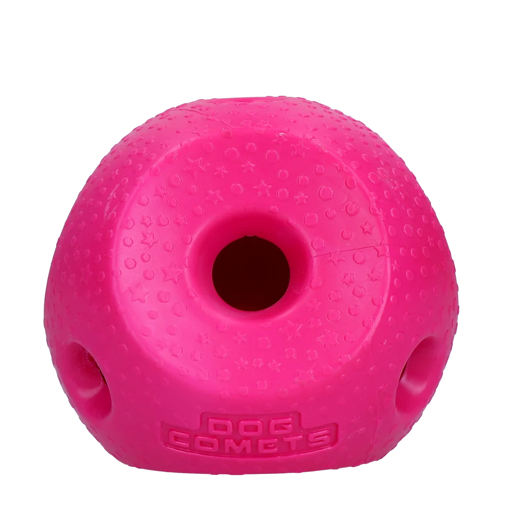 Minge pentru recompense pentru câini, din cauciuc TPR, roz – Dog Comets Treat Lock Ball - imagine 1