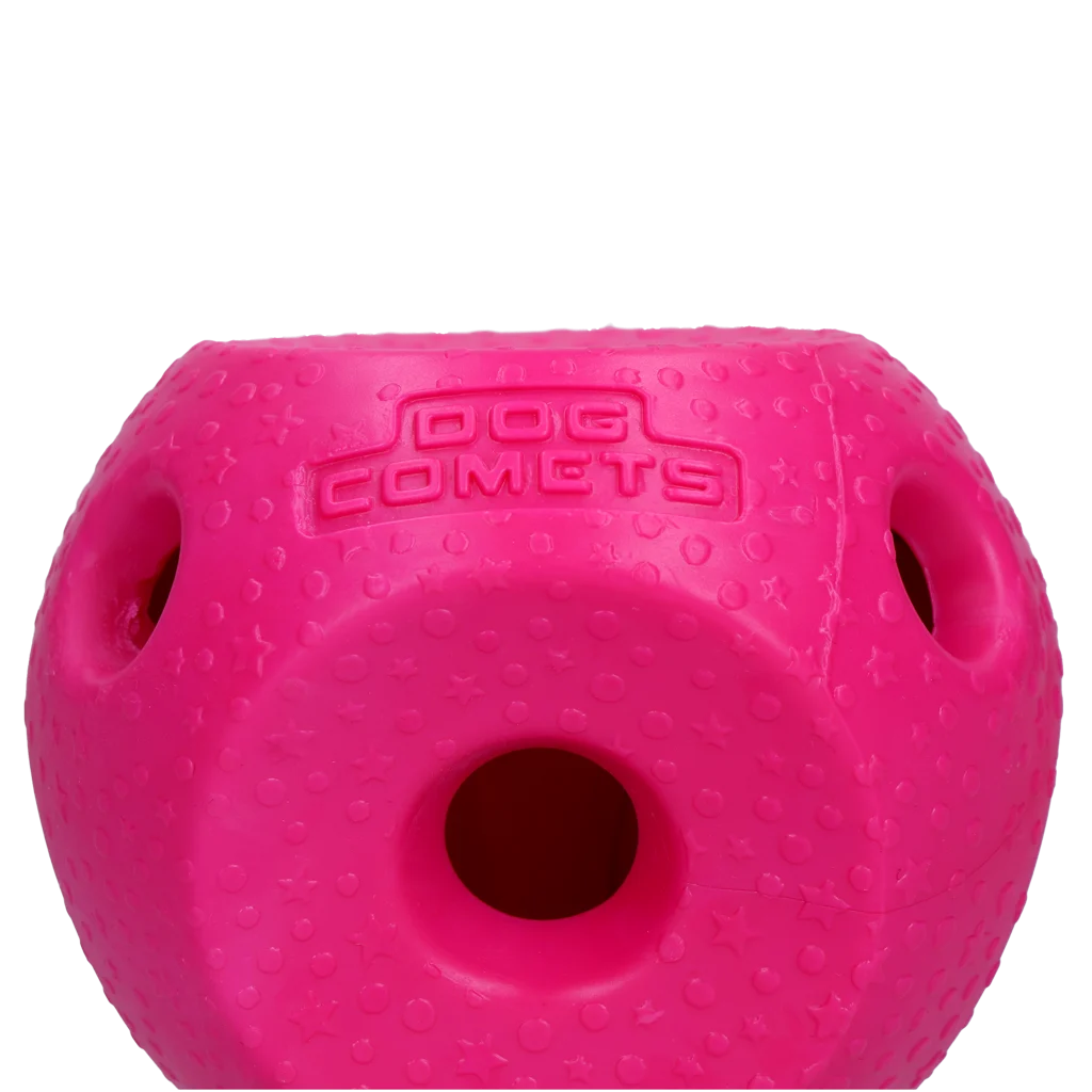 Minge pentru recompense pentru câini, din cauciuc TPR, roz – Dog Comets Treat Lock Ball - imagine 2