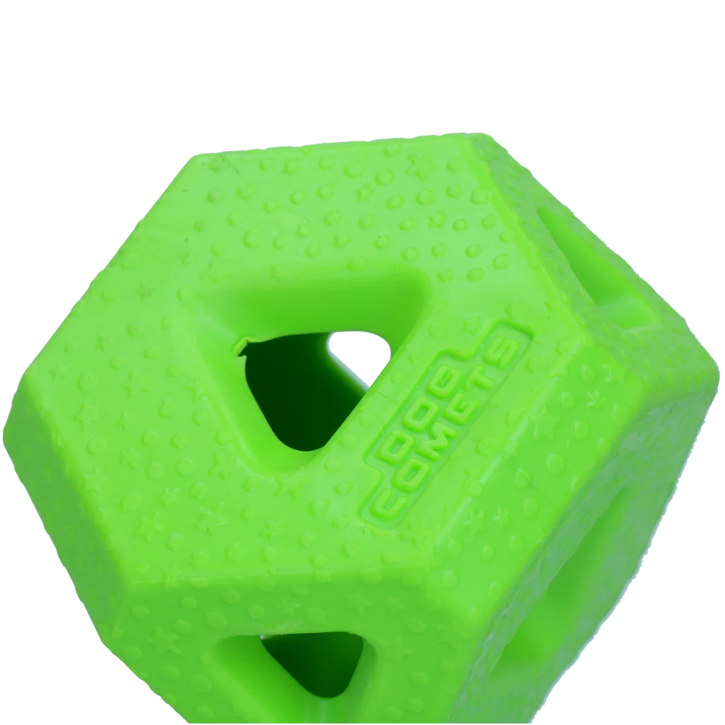Cub pentru recompense din cauciuc TPR, pentru recompense și batoane de ros, verde – Dog Comets Treat Lock Cube - imagine 2